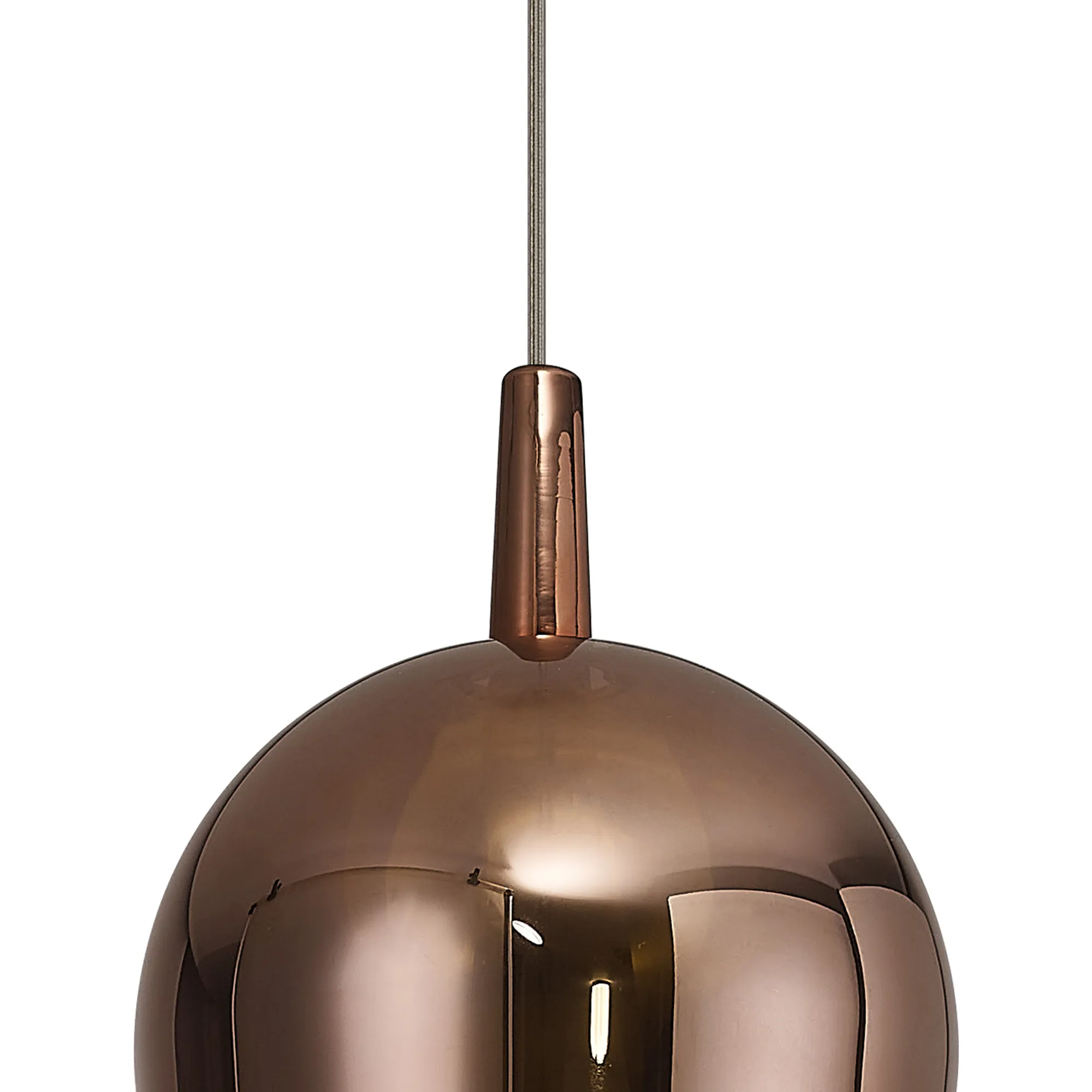 Elsa Assembly Pendant (WITHOUT PLATE) Champagne Glass Shade 1 Light Copper Glass M8251  Mantra Elsa Bespoke